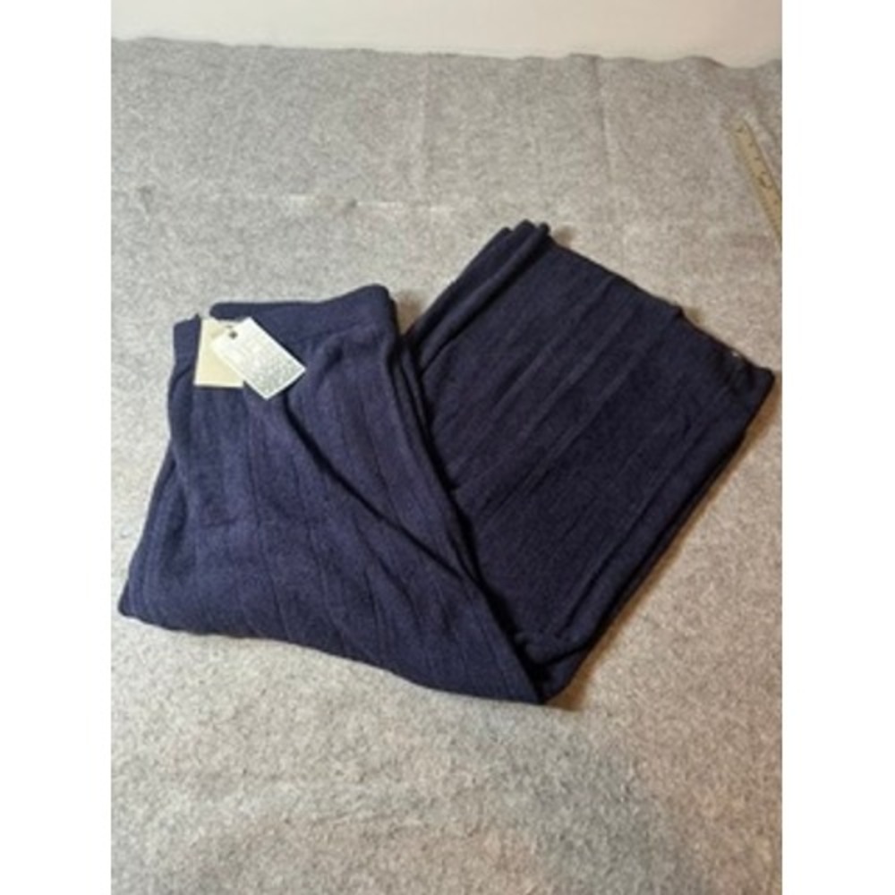 Barefoot Dreams CozyChic Ultra Lite Ribbed Wide Leg Pants Oxford Blue Large LP